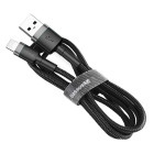 "Baseus" kabelis Cafule USB - Lightning 1,0 m 2,4A pilkai juodas