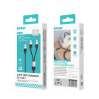 BWOO Pintas "2-in-1" kabelis USB-C - USB-C ir "Lightning" 1 m 100W27W juodas