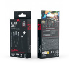 "Maxlife ALLin1" kabelis USB + USB-C - Lightning + 2x USB-C 1,0 m 66W juodas