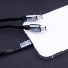 "Forever 3in1" kabelis USB - "Lightning" + 2x USB-C 1,2 m 100 W juodas