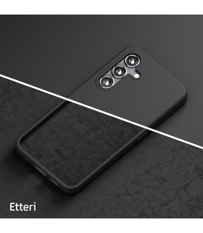 "Etteri" silikoninis dėklas, skirtas "Samsung Galaxy S25", juodas