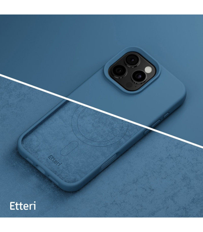 "Etteri" silikoninis magnetinis dėklas "iPhone 16 Pro Max 6,9", tamsiai mėlynas