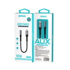 BWOO garso adapterio kabelis BZ47 aux 3,5 mm į USB-C juodas