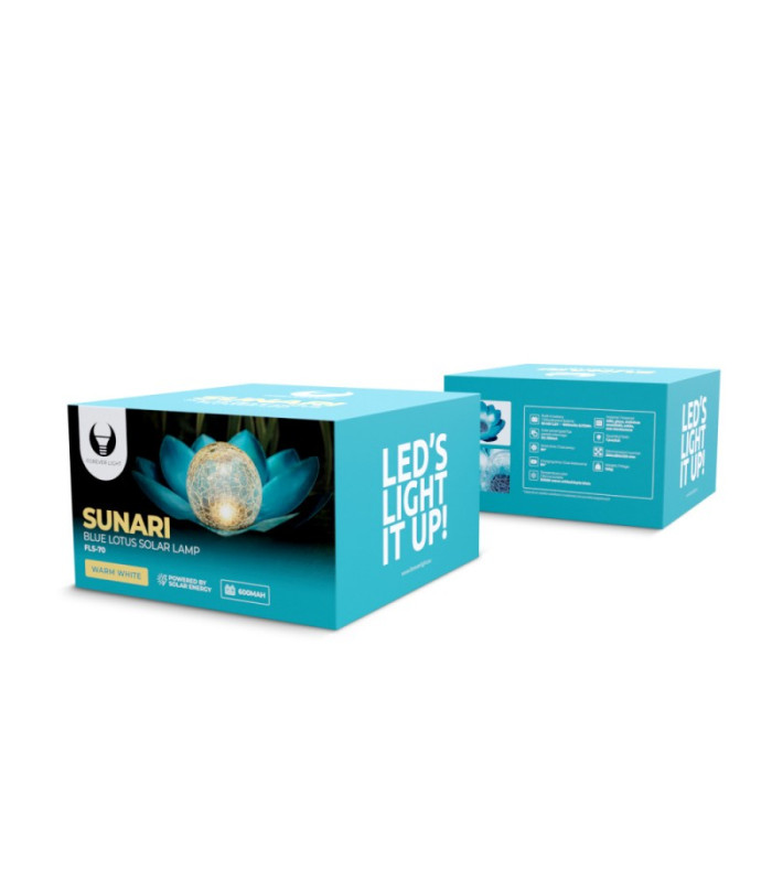 SUNARI saulės lempa LED FLS-70 Lotus Flower Blue 3000K 600mAh Ni-MH Forever Light