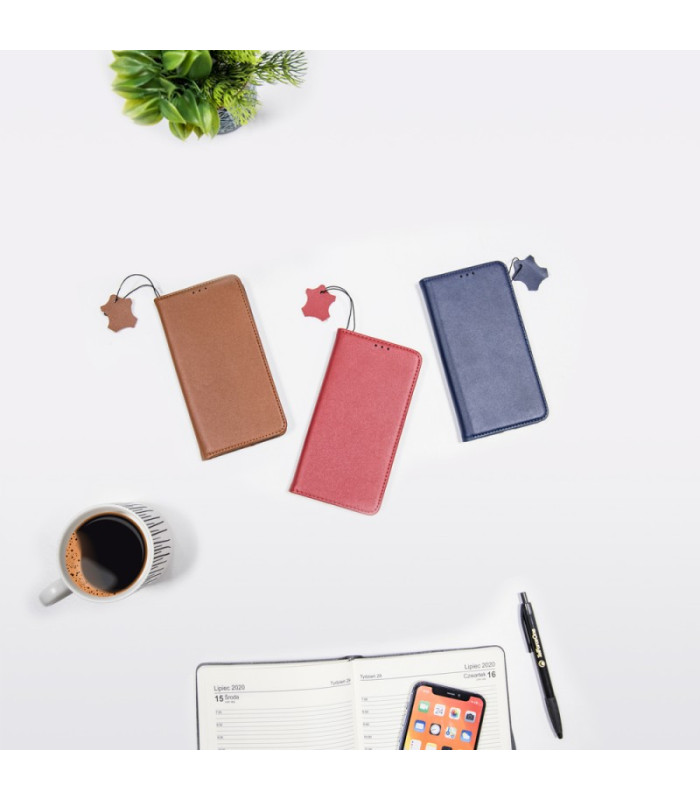 Natūralios odos "Smart Pro", skirtas "Xiaomi Redmi 14C 4G 14C 5G Redmi A4 POCO C75", rudos spalvos