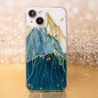 Auksinis "Gold Glam" dėklas iPhone 14 6,1 kalnų