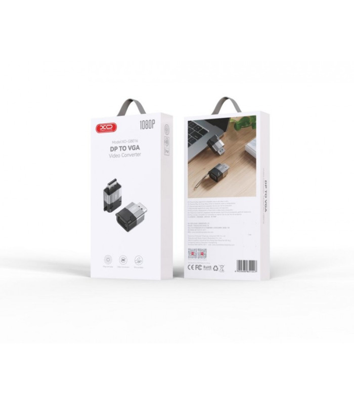 XO adapteris GB016 Displayport - VGA pilkos spalvos