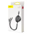 "Baseus" kabelis 3in1 "Golden Loop" ištraukiamas USB - micro USB + "Lightning" + USB-C 1,2 m 3,5 A juodas