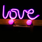 Neoninė LED lemputė LOVE rožinė Bat + USB FLNEO5 Forever Light