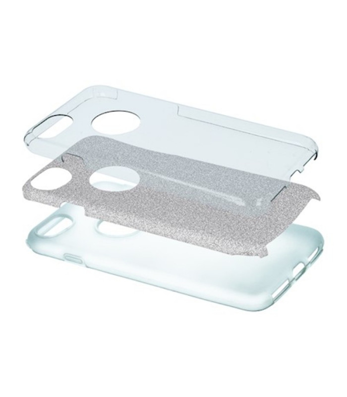 Glitter 3in1 dėklas Xiaomi Redmi Note 9s / 9 Pro / 9 Pro Max silver