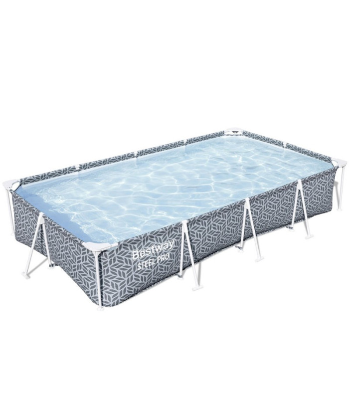 Izturīgs taisnstūra rāmja baseins ar sūkni, Bestway Steel Pro 366×201×66 cm
