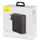 "Baseus" sieninis įkroviklis GaN2 Pro PD 100W 2x USB-C 2x USB juodas