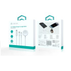 "Devia" kabelis 3in1 Smart EA520 USB-C - USB-C + Lightning baltos spalvos su indukciniu magnetiniu įkrovikliu, skirtas "Apple Watch