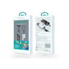 "Devia" kabelio pavadėlis 2in1 PD USB-C - Lightning 0,3 m 27W juodas