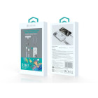 "Devia" kabelio pavadėlis 2in1 PD USB-C - Lightning 0,3 m 27W violetinės spalvos
