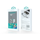 "Devia" kabelio pavadėlis 2in1 PD USB-C - USB-C 0,3 m 60W violetinės spalvos
