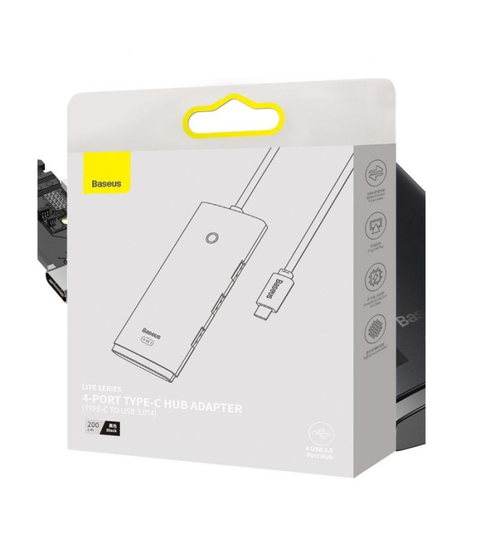 "Baseus" adapteris HUB Lite USB-C į 4x USB 3.0 2,0 m juodas