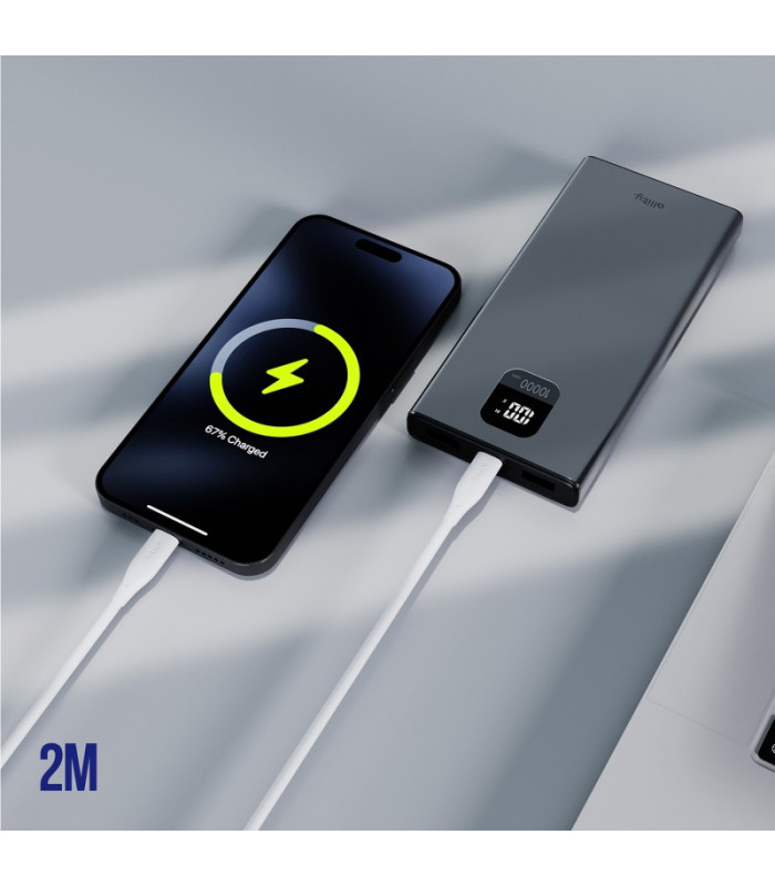 "Allity" kabelis AUC-02 USB-C - Lightning 2.0 m 27W baltas