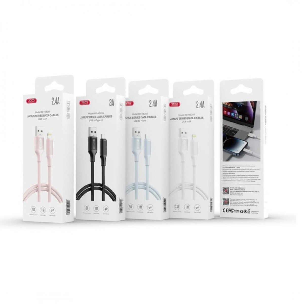 XO kabelis NB265 USB - USB-C 1,0 m 3A juodas