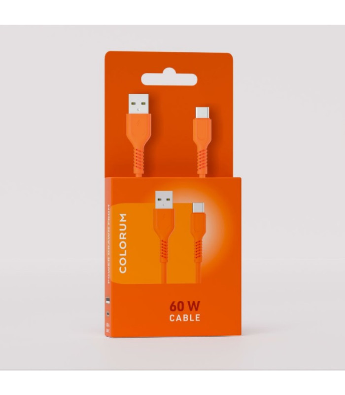 COLORUM kabelis USB-A - USB-C 1,8 m 3A CK60-AC-10 xOranžinis