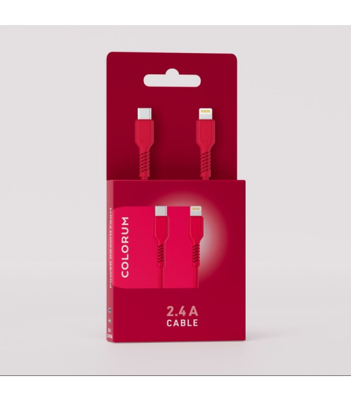 COLORUM kabelis USB-C - Lightning 1,8 m 2,4A CK12-CL-02 xMagenta