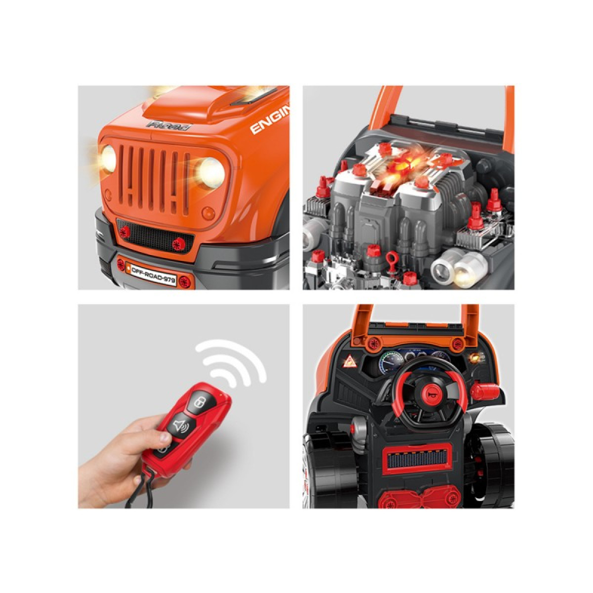 Mechanikų rinkinys: Mobilios automobilių dirbtuvės + šviesos ir garso sistemos ZA5738