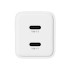 "Allity" sieninis įkroviklis GaN PD QC ATC-01-45WCC 2x USB-C 45W baltas
