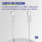 "Allity" kabelis AUC-03 USB-C - USB-C 2.0 m 60W baltas