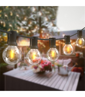 Āra terases 10 LED lampiņu virtene ar saules paneli
