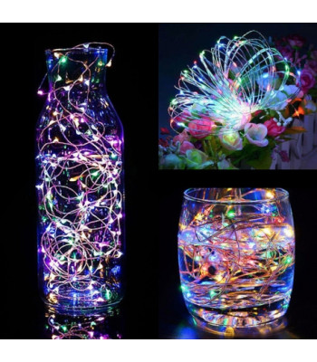 Elastīga stiepļu virtene 50 LED 5m ar baterijām