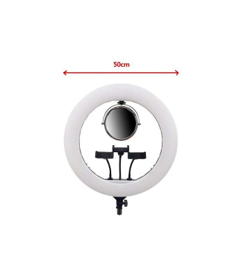 LED gredzena aplauzuma lampa 50cm 96W ar tālvadības pulti un palielināmo spoguli JM520A/YQ520A